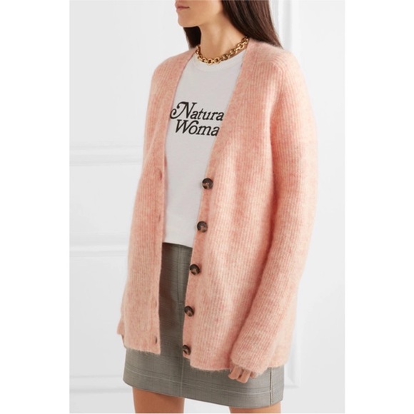 Ganni Sweaters - GANNI | $295 Callahan Peach Oversized Mohair Cardigan Sweater, Size XS